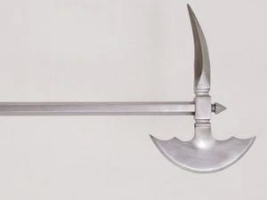 Medieval pole weapon with axe and spike.