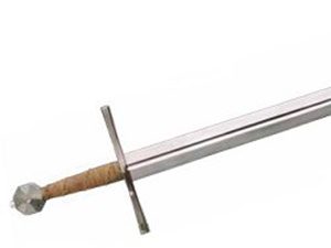 Medieval sword with a wrapped handle.
