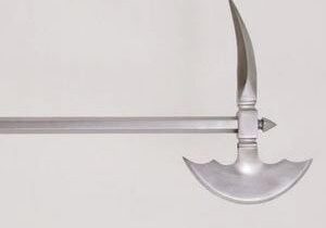 Medieval pole weapon with axe and spike.